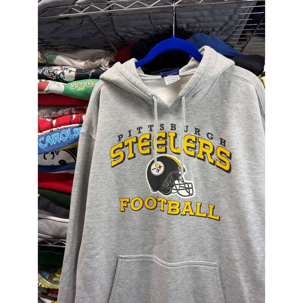 Reebok Pittsburgh Steelers Football Hoodie Gray Mens XL R850A08 NFL Sweatshirt